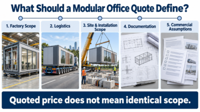Five scope areas that should be defined in a modular office quotation