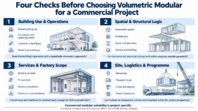 Four-part framework for assessing commercial volumetric modular project suitability
