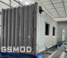 Heavy-steel volumetric module during factory production before final fit-out and delivery